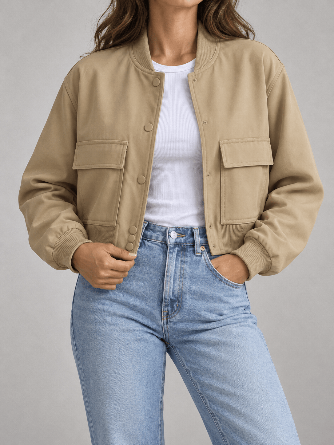 La Jolie Veste Amandine - Blouson Bomber Uni