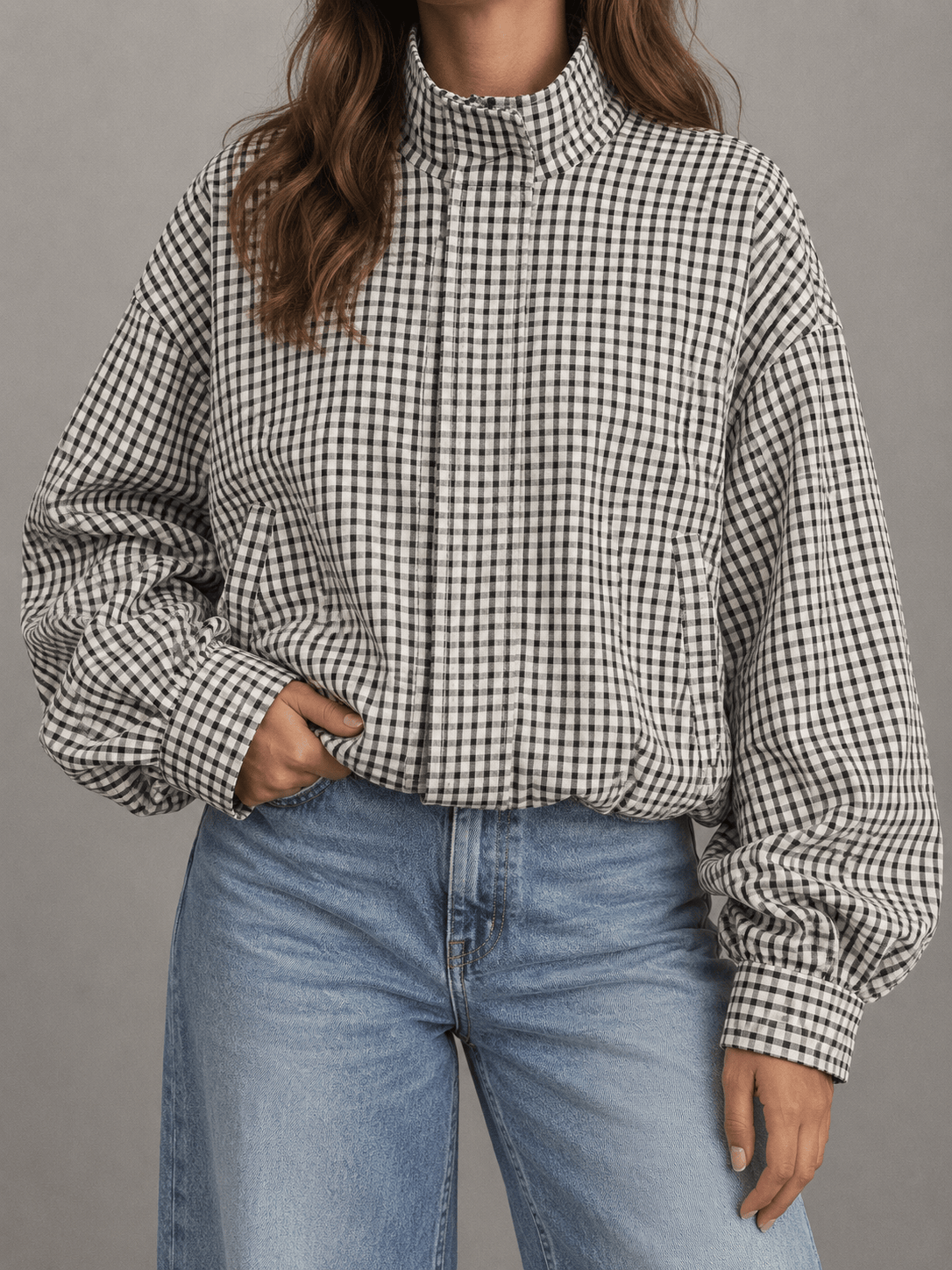 La Jolie Veste Chloé - Blouson Bomber à Carreaux