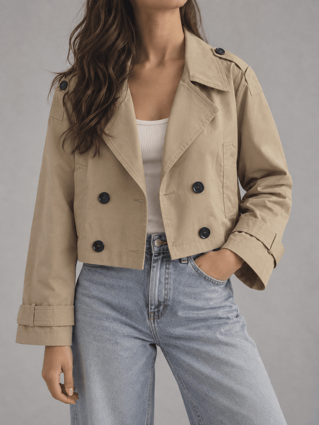 La Jolie Veste Claire - Trench Court Croisé