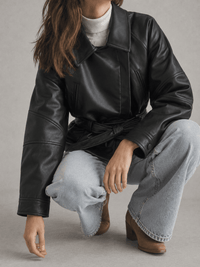 La Jolie Veste Clémence - Trench Court Similicuir