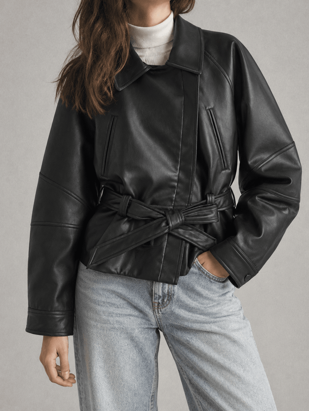 La Jolie Veste Clémence - Trench Court Similicuir