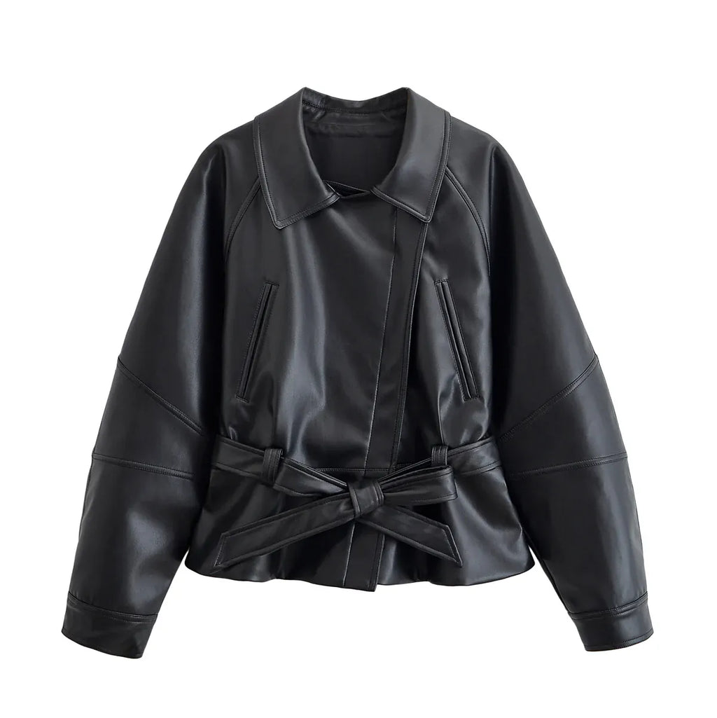 La Jolie Veste Clémence - Trench Court Similicuir