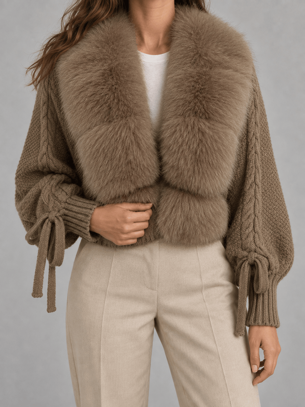 La Jolie Veste Fanny - Veste Fausse Fourrure Manche Longue
