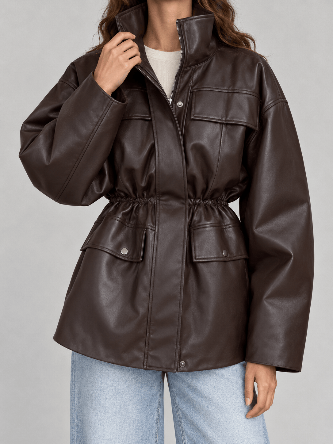 La Jolie Veste Garance - Veste Cintrée en Cuir Femme