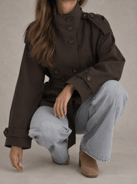 La Jolie Veste Joséphine - Trench Court Col Montant