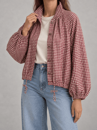 La Jolie Veste Laura - Veste à Carreaux Manche Longue