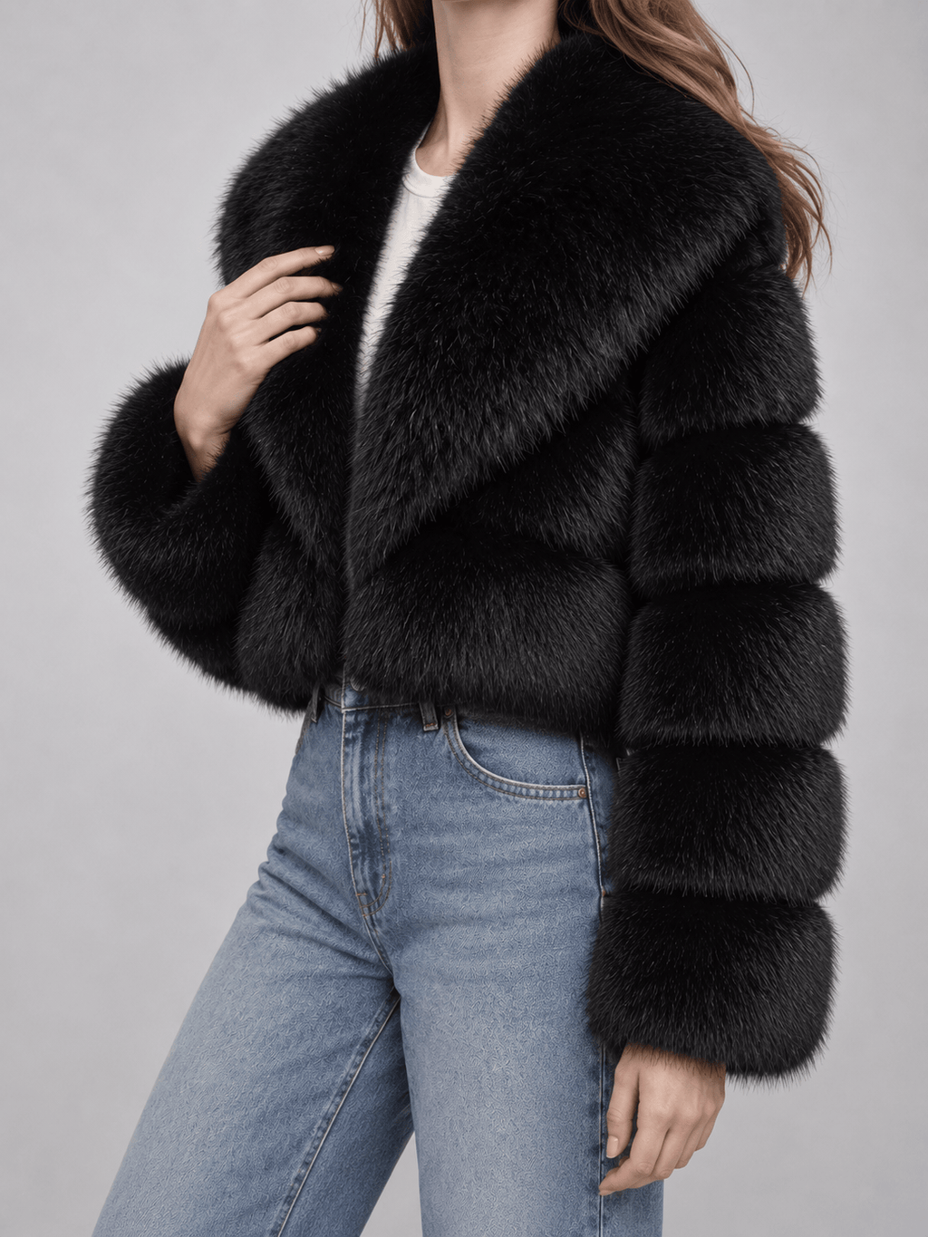 La Jolie Veste Mélissa - Manteau Court en Fausse Fourrure