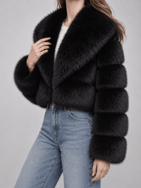 La Jolie Veste Mélissa - Manteau Court en Fausse Fourrure