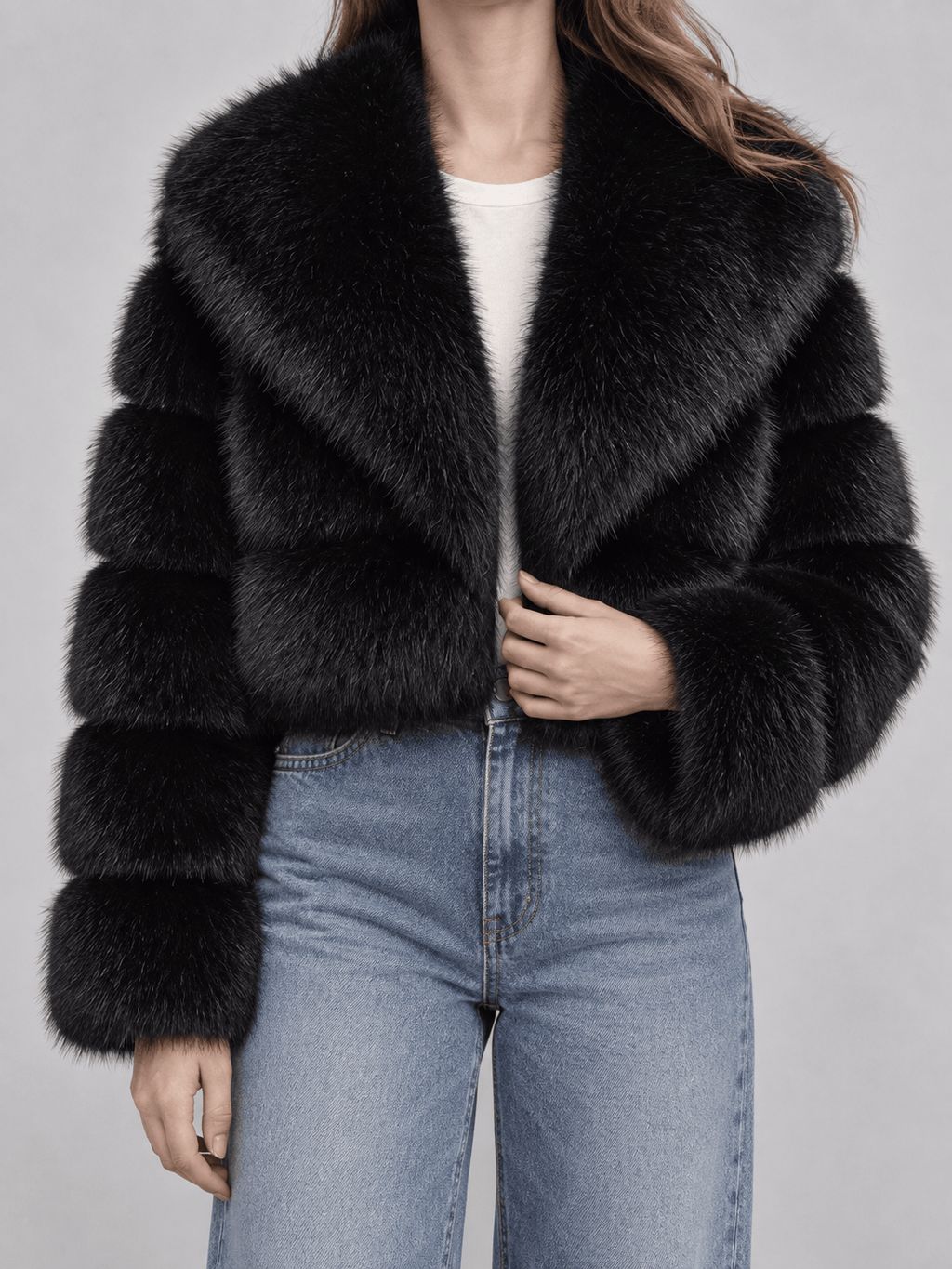La Jolie Veste Mélissa - Manteau Court en Fausse Fourrure