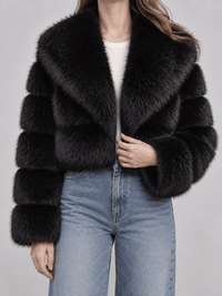 La Jolie Veste Mélissa - Manteau Court en Fausse Fourrure