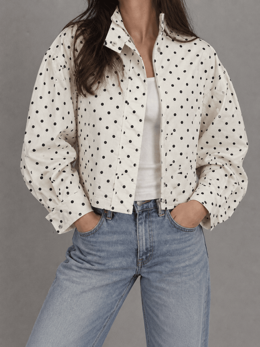 La Jolie Veste Olympe - Veste Courte à Pois Femme