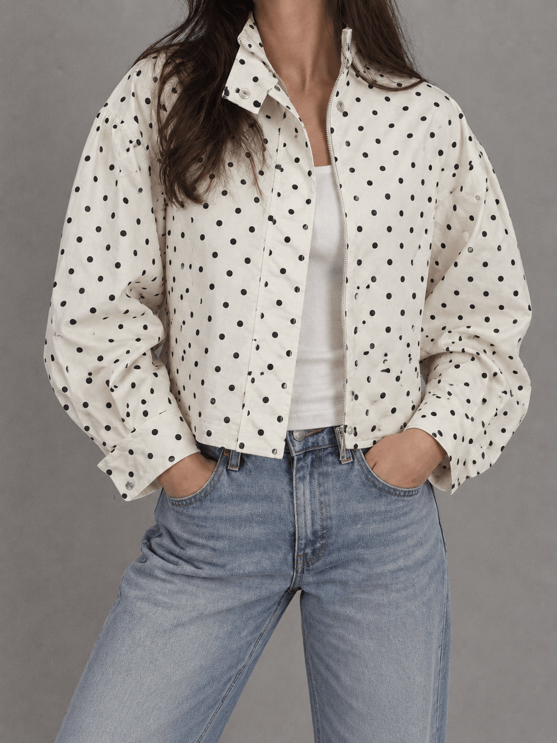 La Jolie Veste Olympe - Veste Courte à Pois Femme
