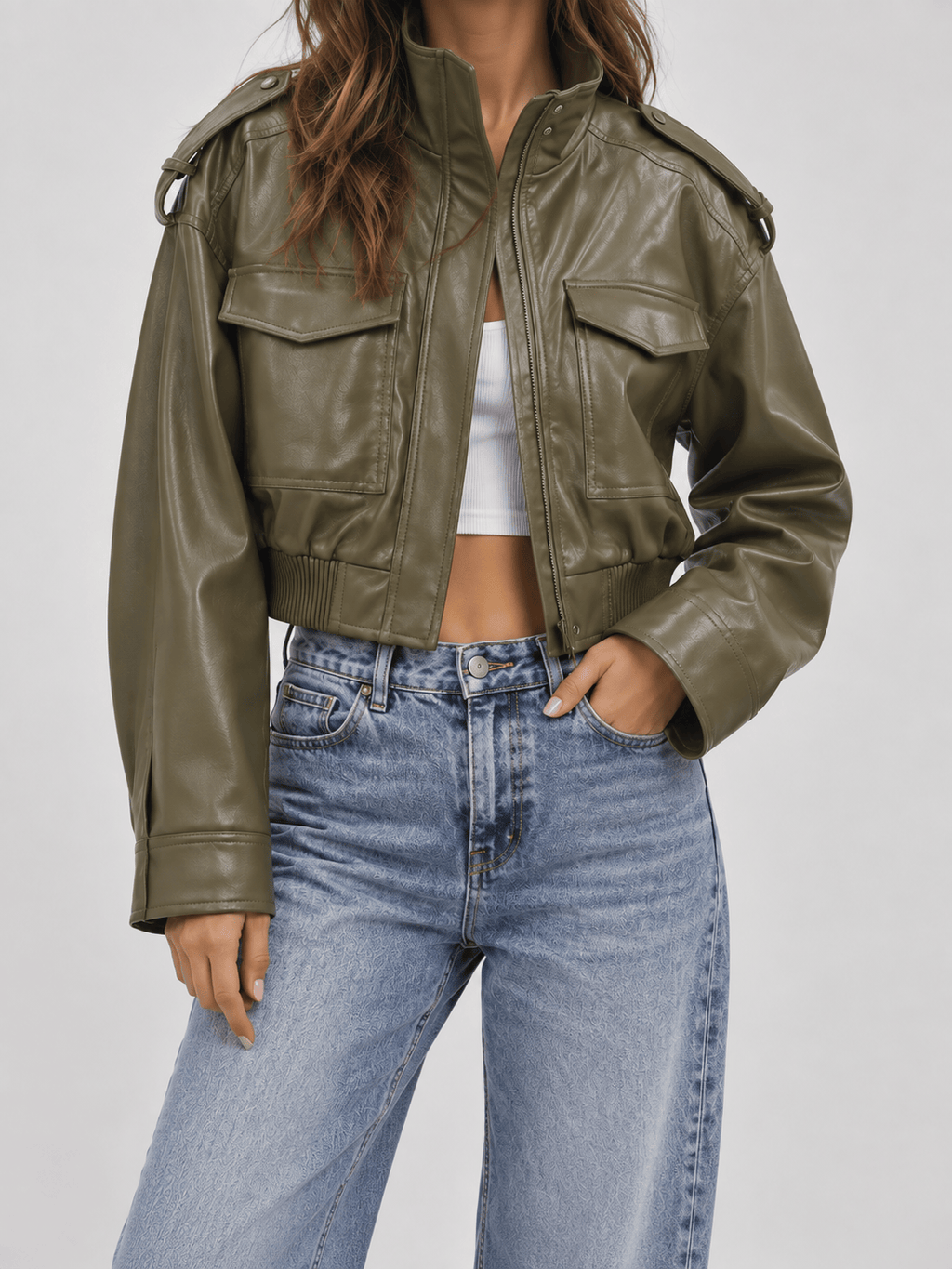 La Jolie Veste Perrine - Veste Courte en Similicuir