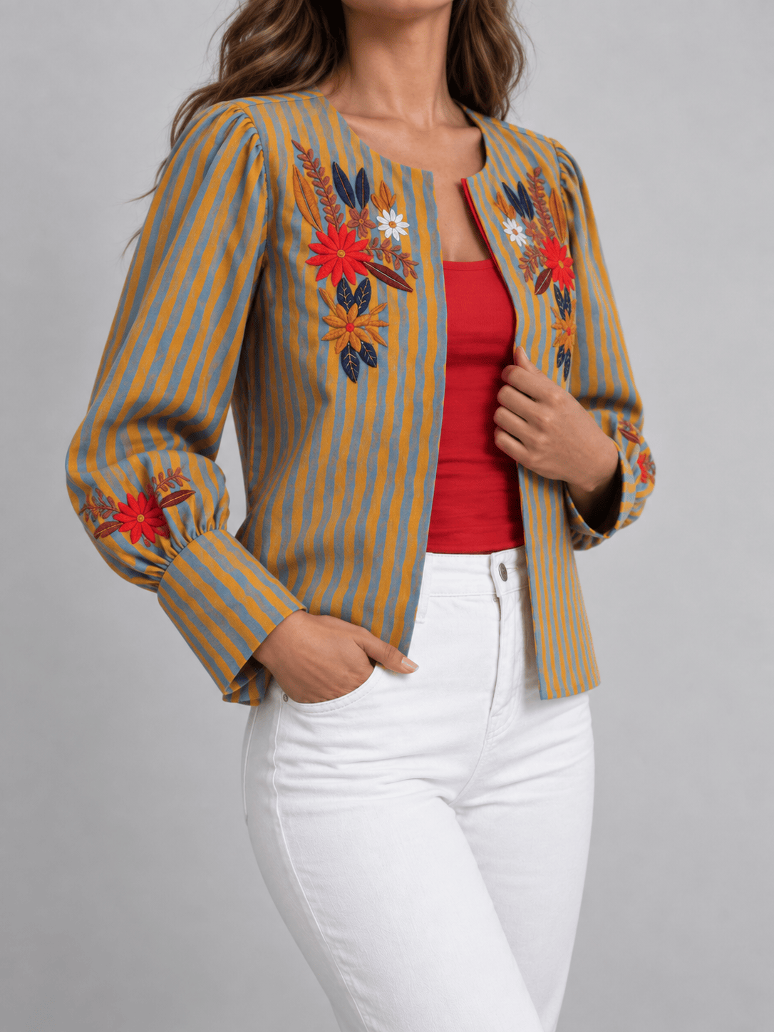 La Jolie Veste Roxane - Veste Rayée Femme