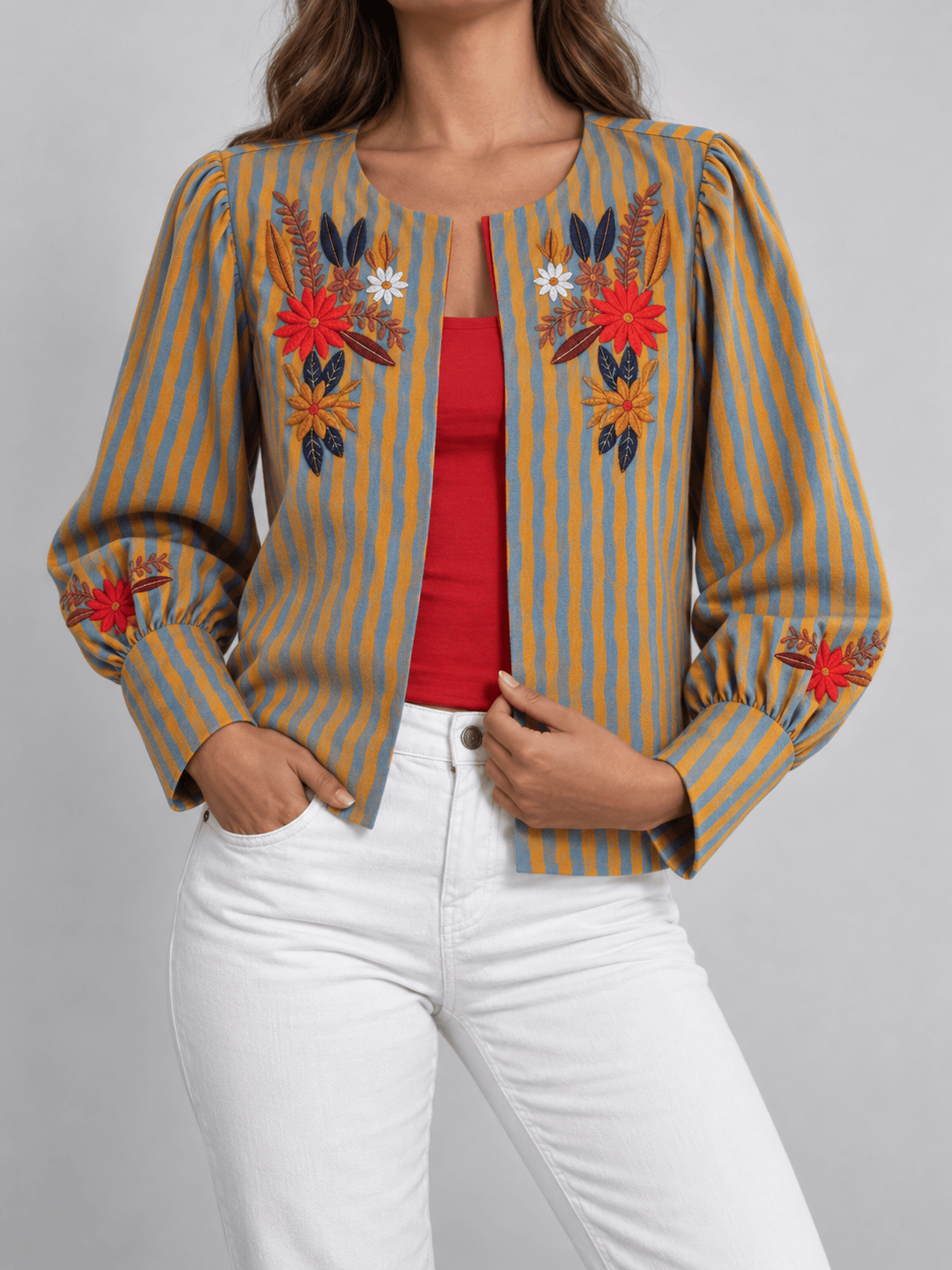 La Jolie Veste Roxane - Veste Rayée Femme