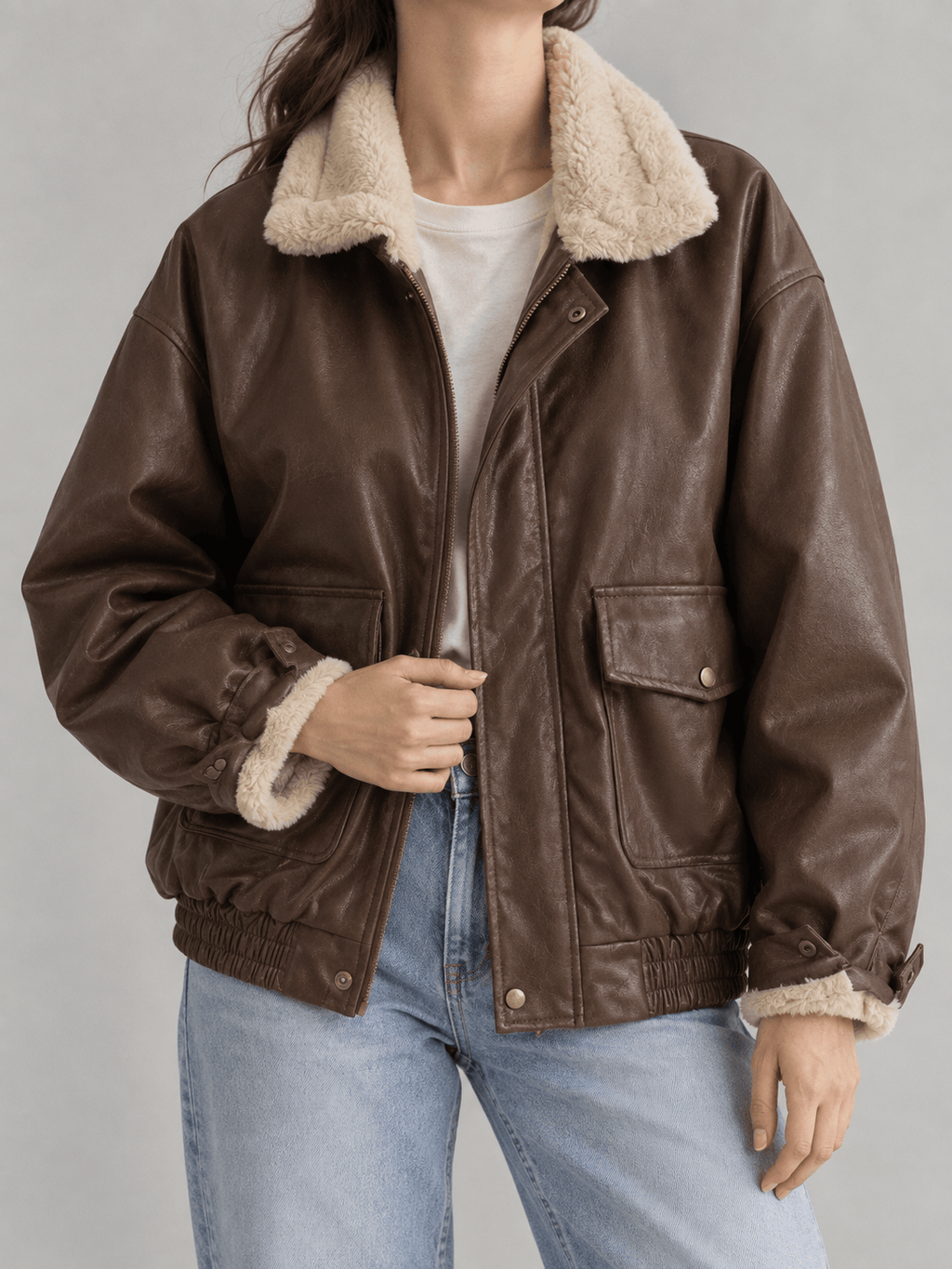 La Jolie Veste Sacha - Veste en Cuir et Fourrure