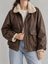 La Jolie Veste Sacha - Veste en Cuir et Fourrure