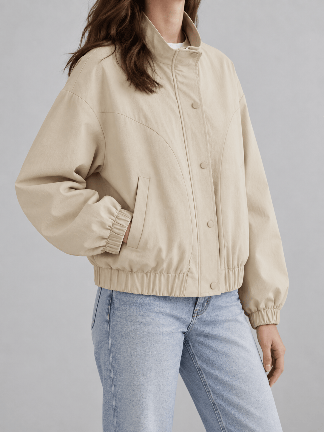 La Jolie Veste Sofia - Veste Courte Femme Col Montant