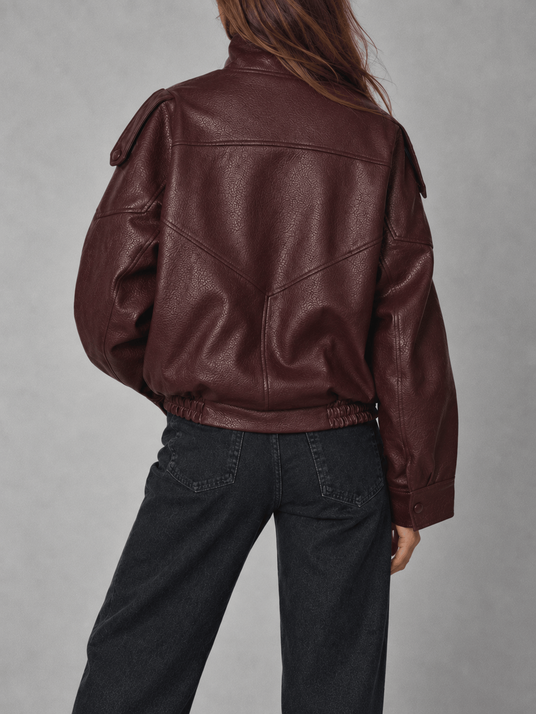 La Jolie Veste Veste En Similicuir Oversize