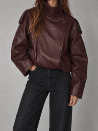La Jolie Veste Veste En Similicuir Oversize