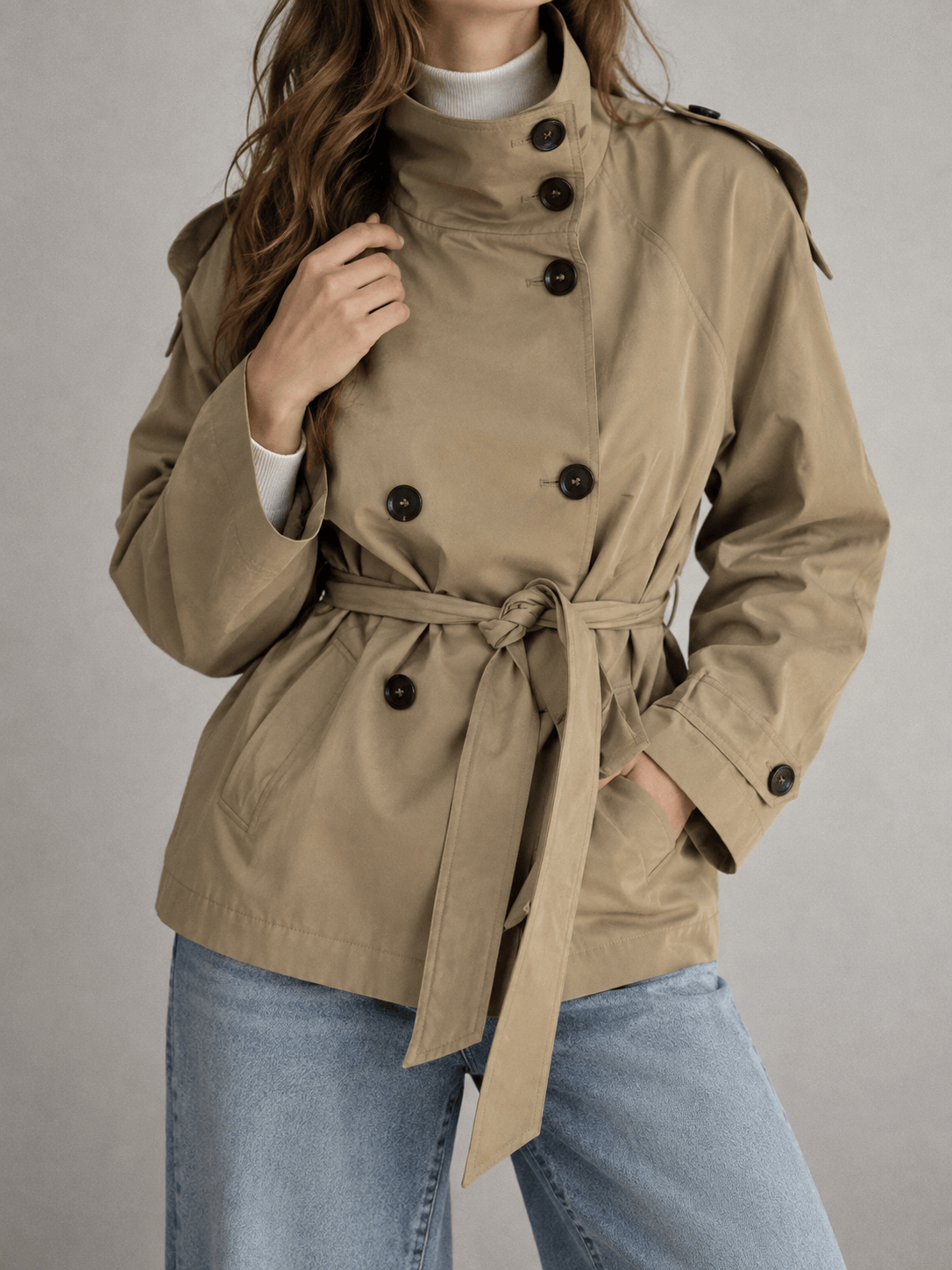 La Jolie Veste Victoire - Veste Trench Courte Ceinturée