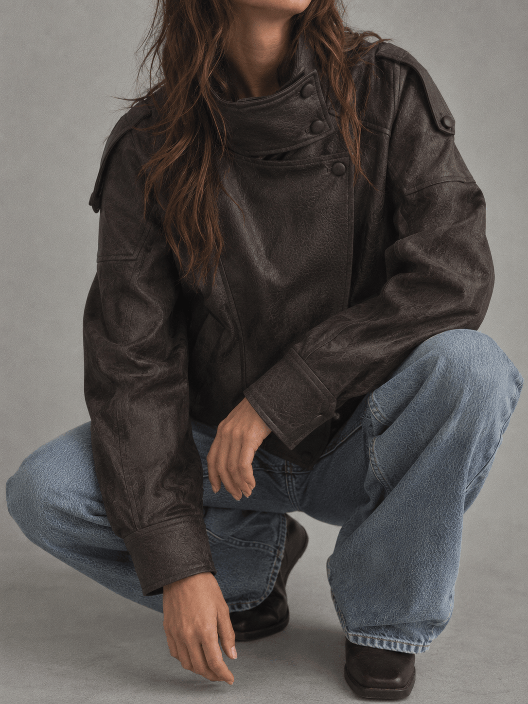La Jolie Veste Zélie - Veste En Cuir Overzise
