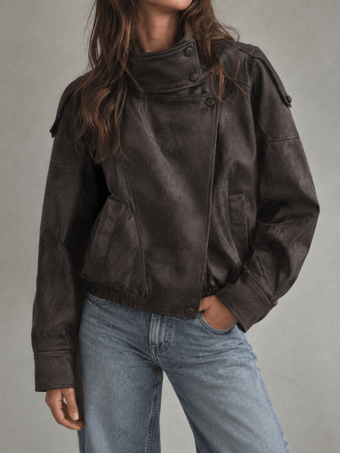 La Jolie Veste Zélie - Veste En Cuir Overzise